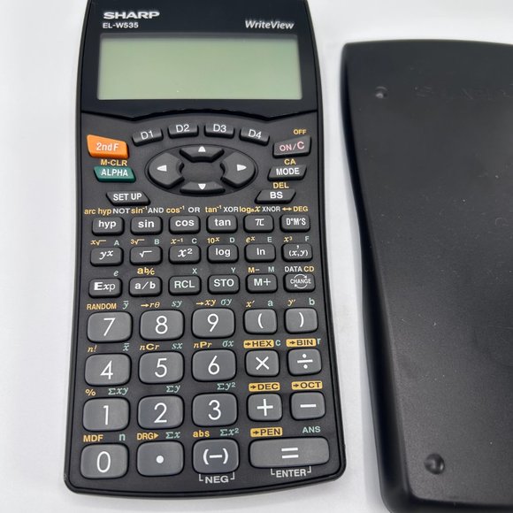Sharp EL-W535 WriteView Scientific Calculator w/Cover Black WORKS - Picture 4 of 9